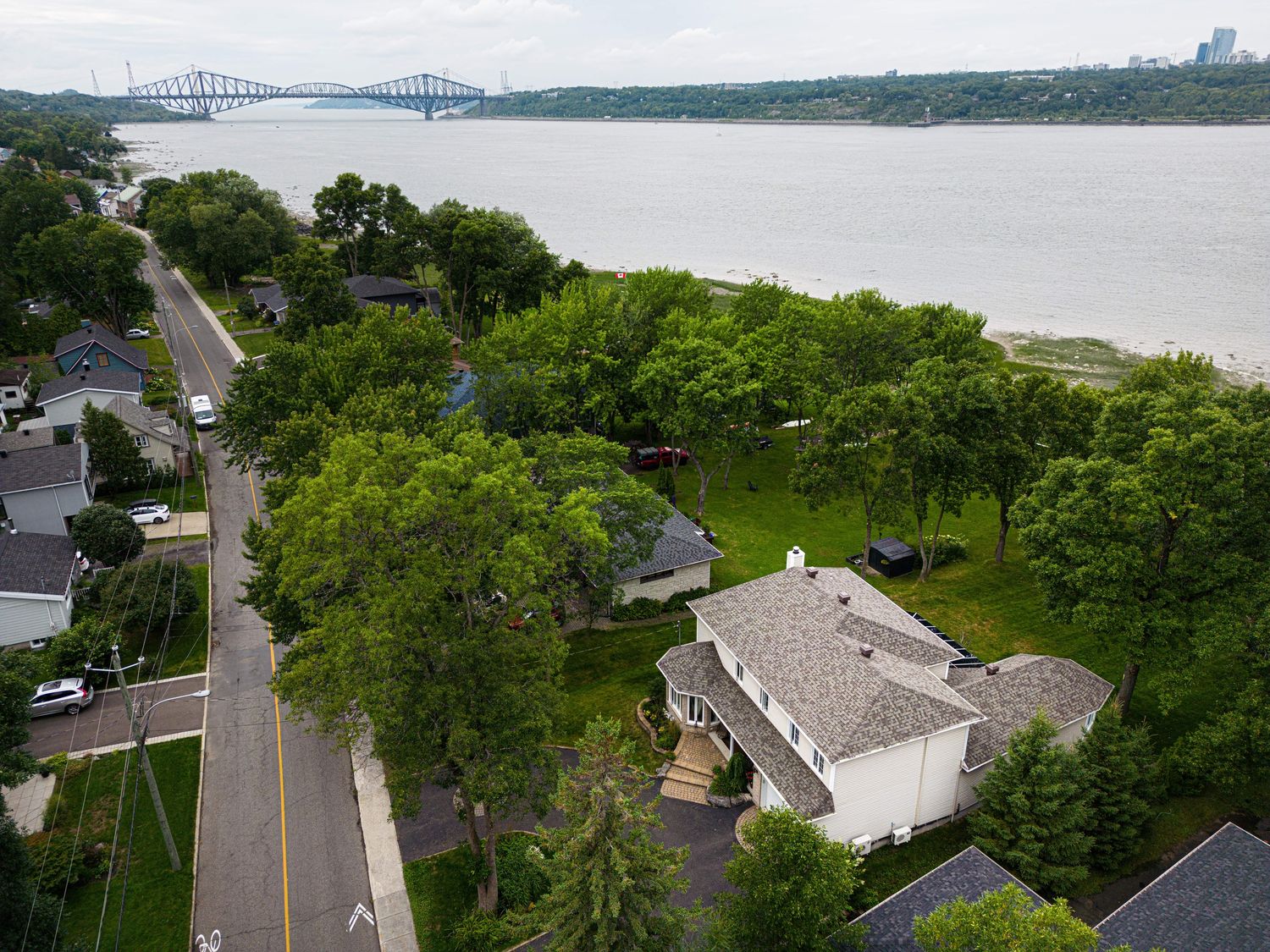 Aerial view from a Roofs project near Quebec City - Levis by L2 Toiture