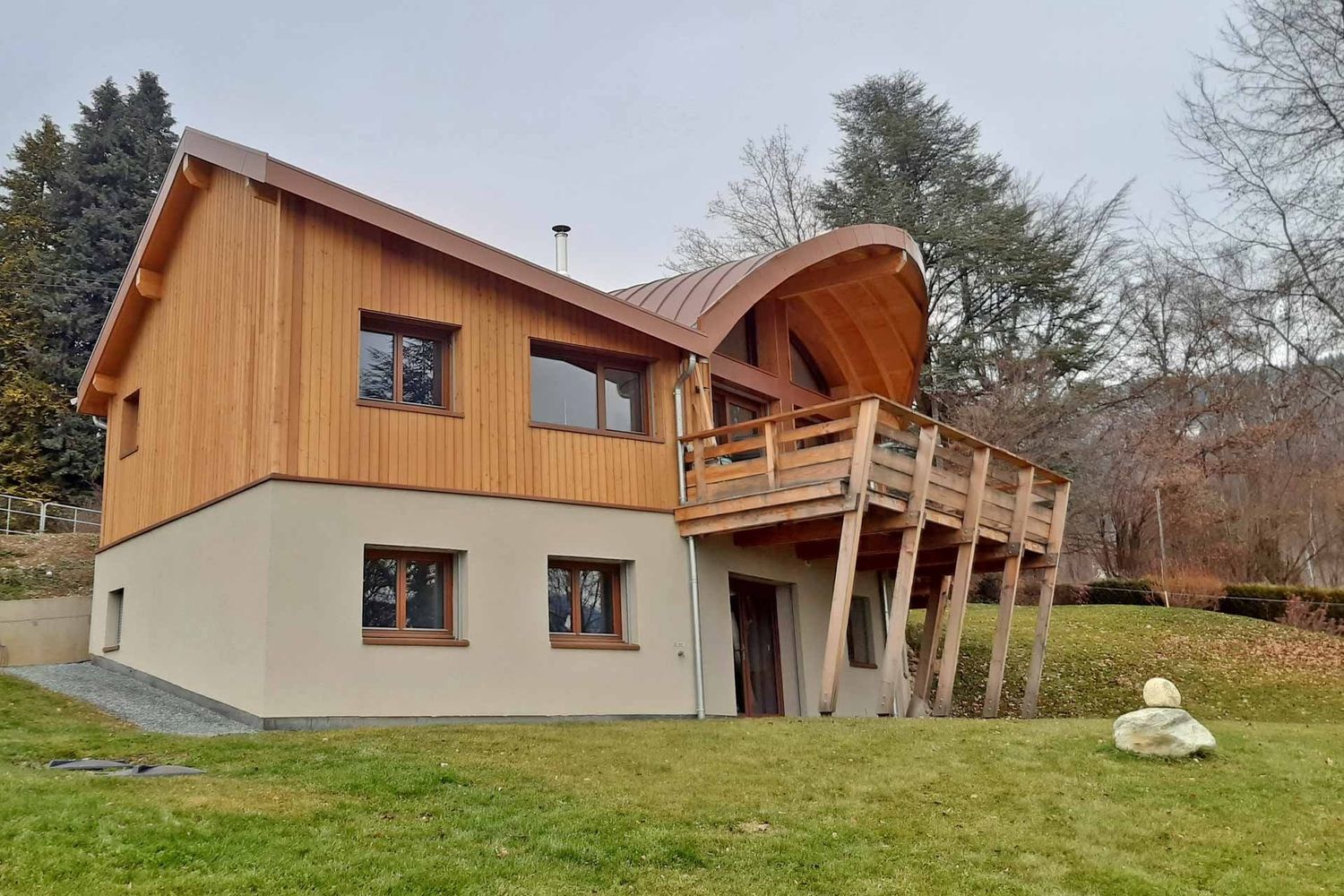 Acabado exterior de un proyecto de tipo Viviendas unifamiliares cerca de Isère (38) por Architecture Energie