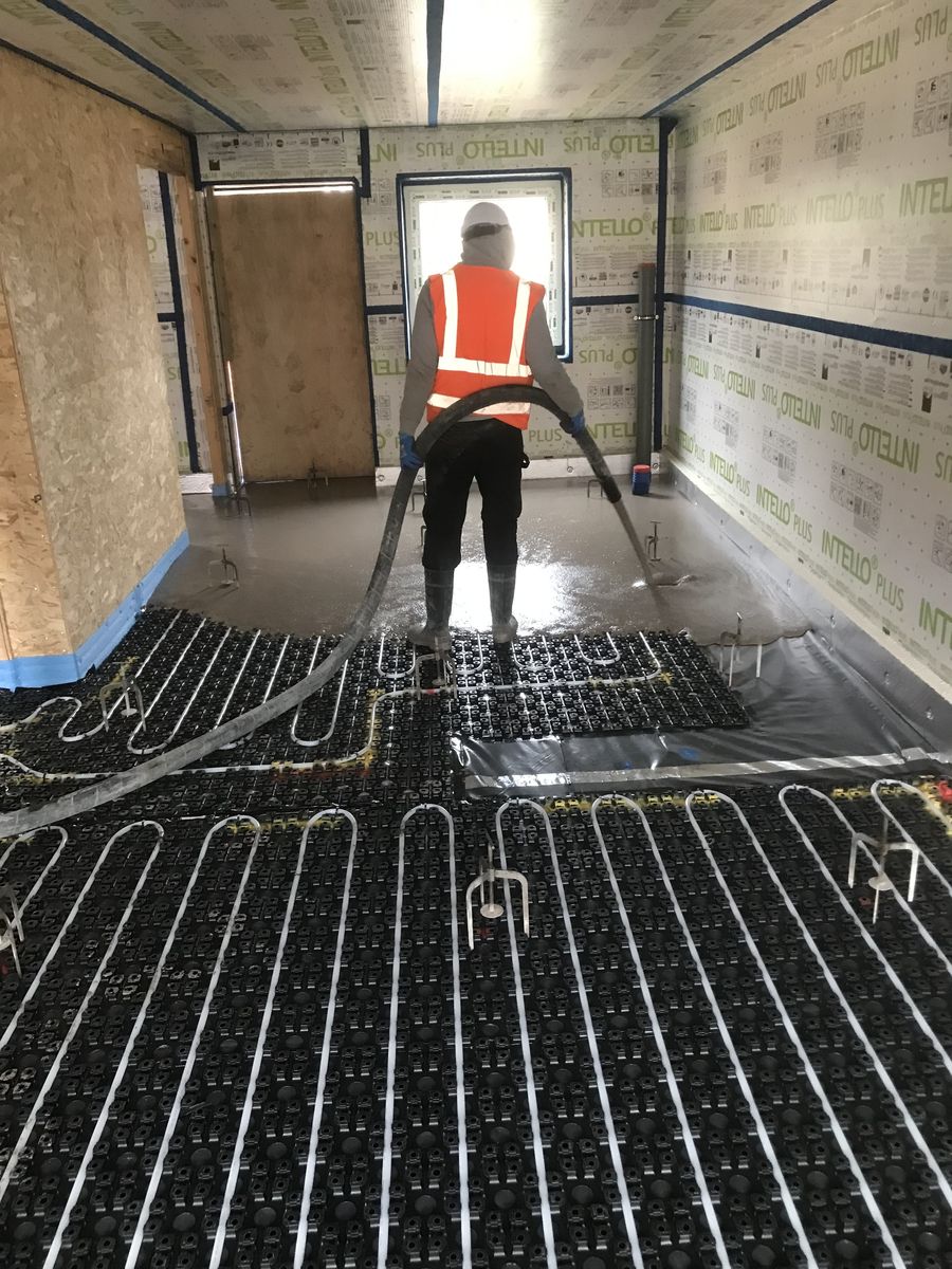 Travaux - Intérieur d'un projet de Planchers chauffants hydroniques près de New York-Newark-Jersey City de Next Level Underfloor Heating and Screed Solutions