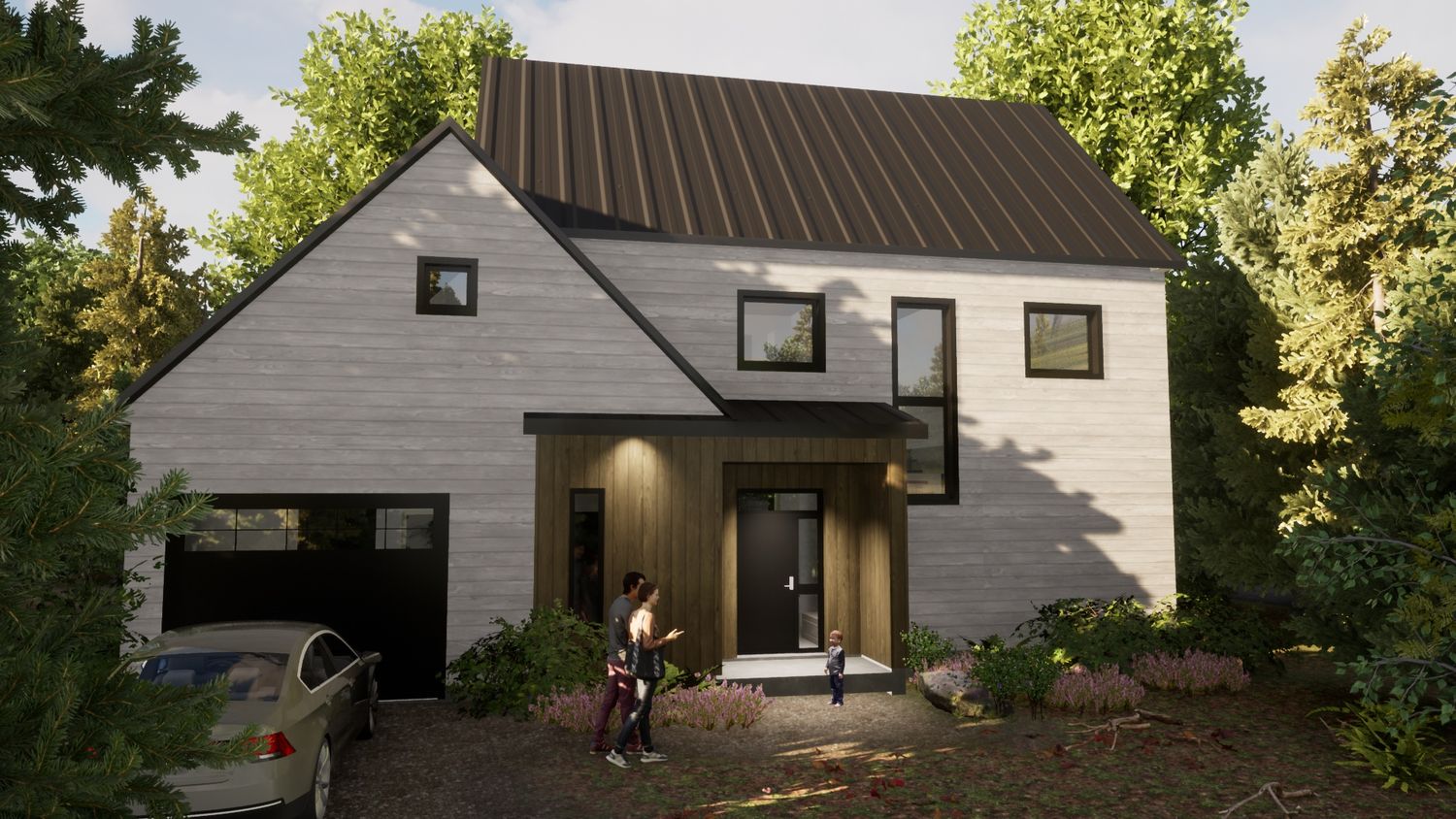 3D Rendering from a Single family homes project near Trois-Rivières (Mauricie) by Écodomaine des Forges