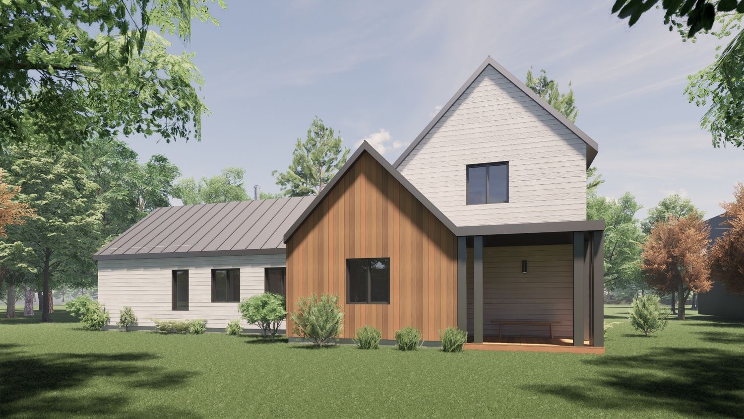 Rendu 3D d'un projet de Maisons unifamiliales près de Granby/Bromont/Cowansville (Estrie) de Architech Nomade