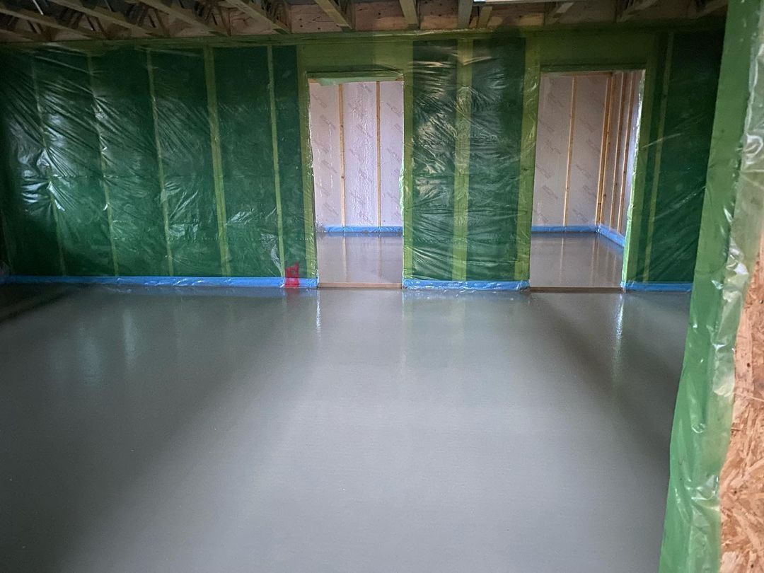 House Construction Interiors from a Concrete floor finishes project near New York-Newark-Jersey City by Next Level Underfloor Heating and Screed Solutions
