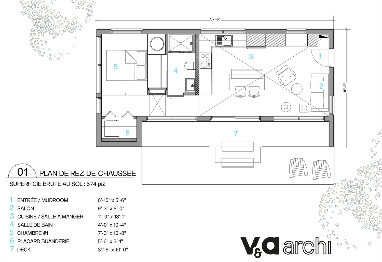 Floor Plan from a Tiny Houses project near Montreal (Greater Montreal) by VA architectures & design