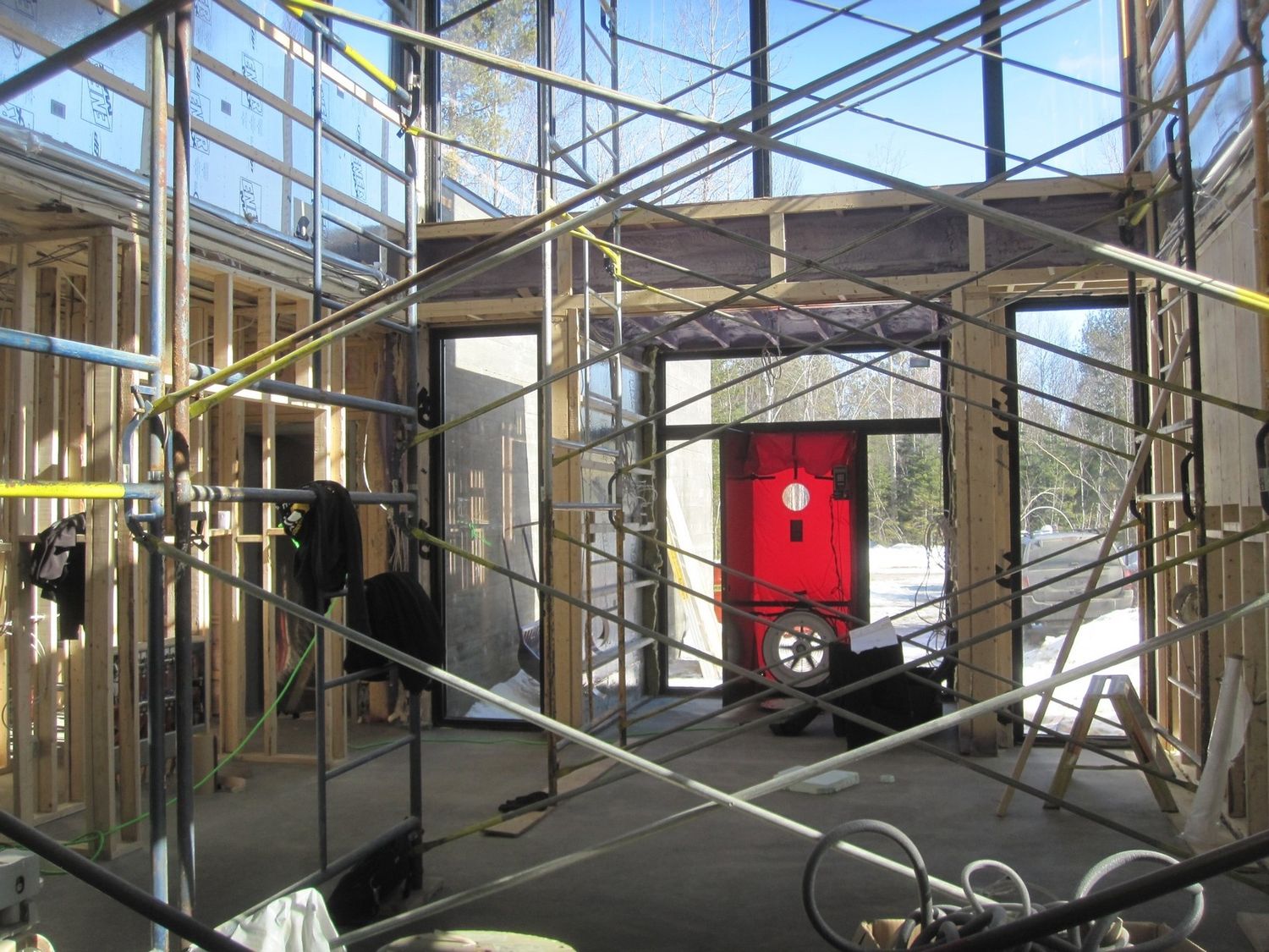Travaux - Intérieur d'un projet de Infiltrométries près de Drummondville/Victoriaville (Centre-du-Québec) de Eco-Evaluation JPM inc