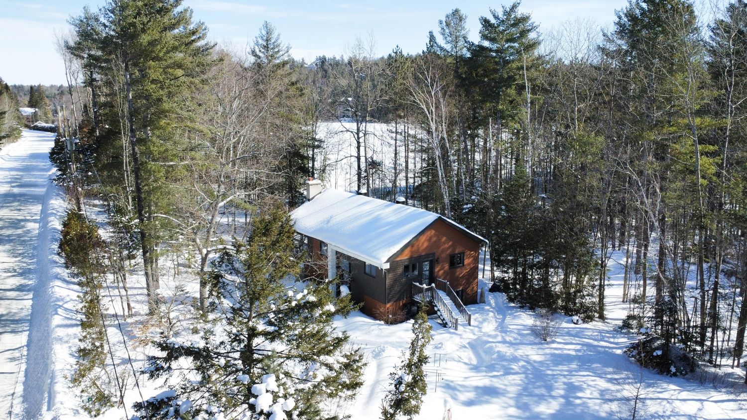 Vue aérienne d'un projet de Maisons unifamiliales près de Sherbrooke (Estrie) de Claire Derome • courtière en immobilier résidentiel