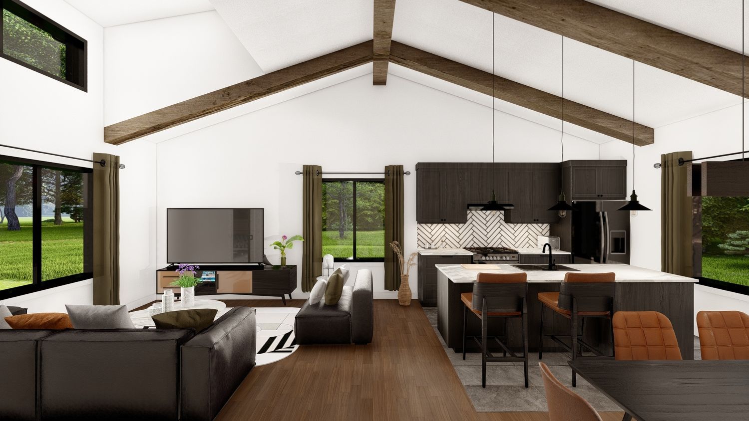 Family Room from a Single family homes project near Saint-Jerome (Laurentides) by Les Constructions Patrice Richer