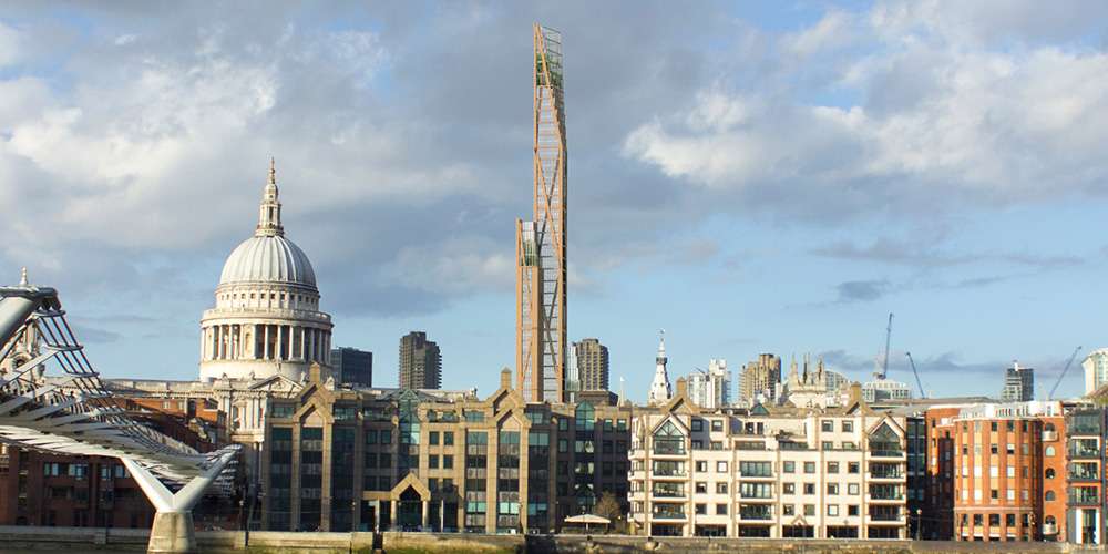 Proposition de tour en bois de 80 étages pour Londres