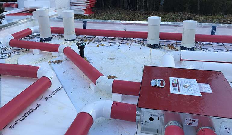 Construction d'une fondation superficielle protégée contre le gel (FSPG) avec chauffage radiant