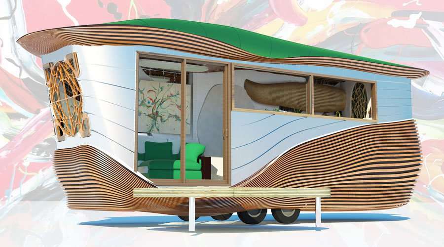 Super insulated Wind powered tiny house with a green roof