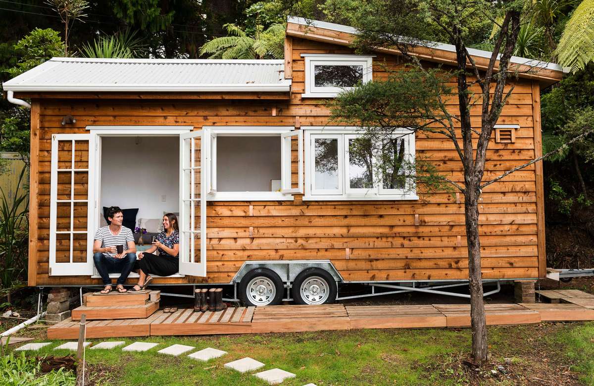 A legally parked Tiny Home in a backyard