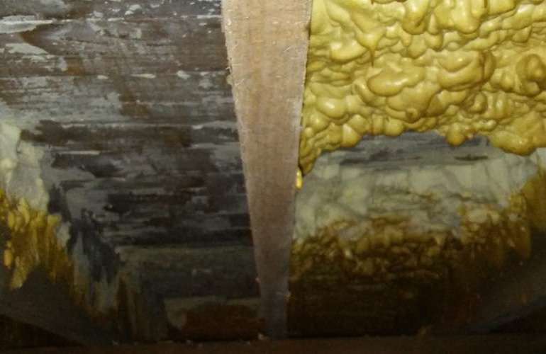 Spray foam and wood end up in landfills because it is almost impossible to remove