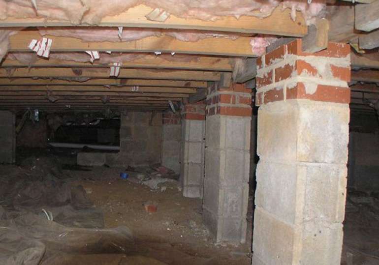 Crawlspaces are great for raising bugs, spiders and funny smells - as well as for banging your head!