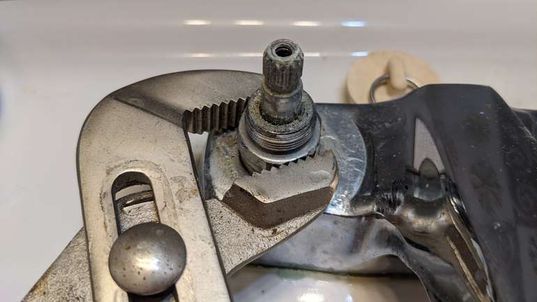 The sealing face in the faucet body for the washer needs to be in good condition
