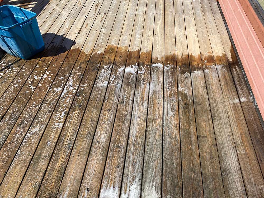 Do you need detergent to pressure wash a deck? I tried a section but couldn't see the difference with just power washing it.s