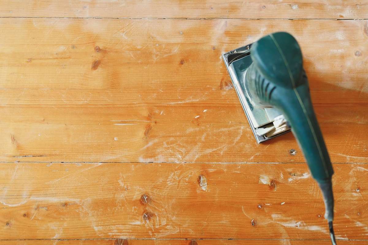 Vibrating sanders are a safe option for refinishing wood plank floors.