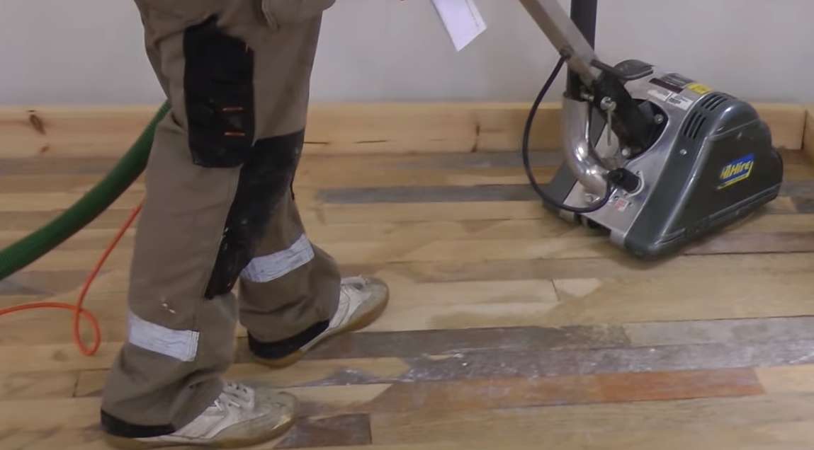 When refinishing hardwood floors some people say to sand diagonally, but not us...