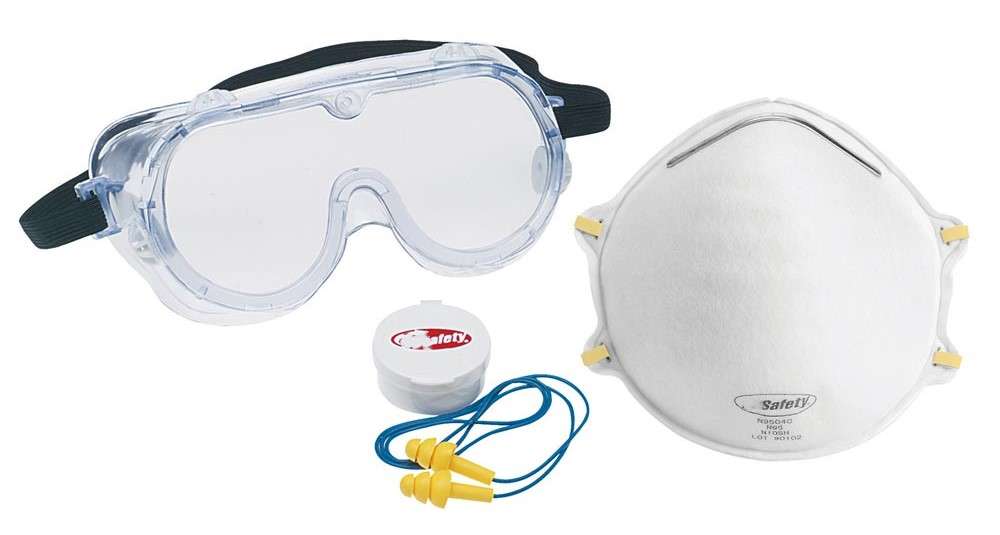 When refinishing floors and sanding old paint or varnish be sure to wear appropriate safety equipment like an N95 mask