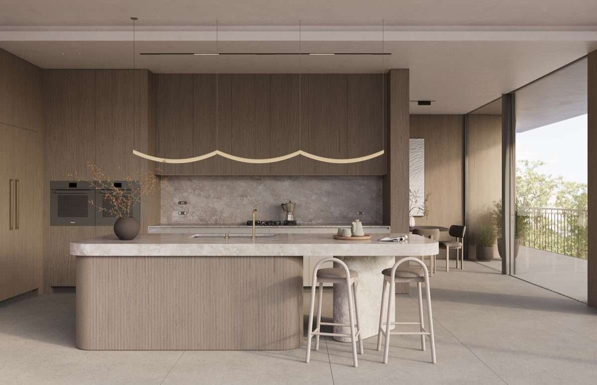 Gros plan d'une surface de comptoir en porcelaine durable et sans silice