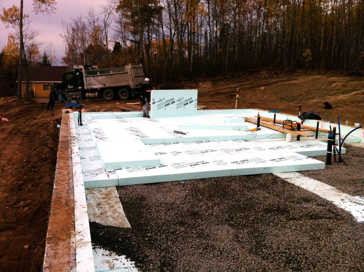 preparing the slab on grade foundation for a LEED Platinum home
