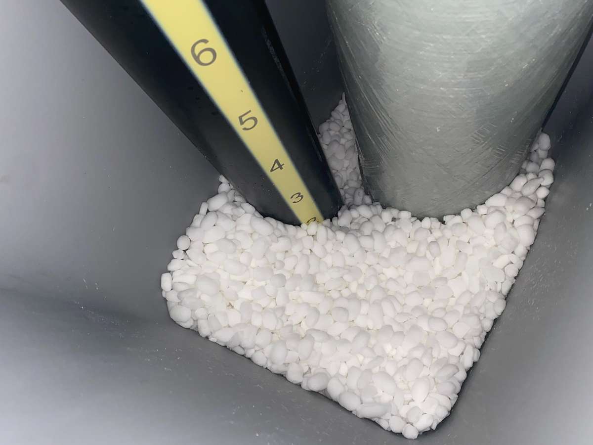The brine tank of a salt-based water softener  Image © Ecohome 