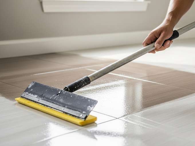cleaning and sealing a tile floor