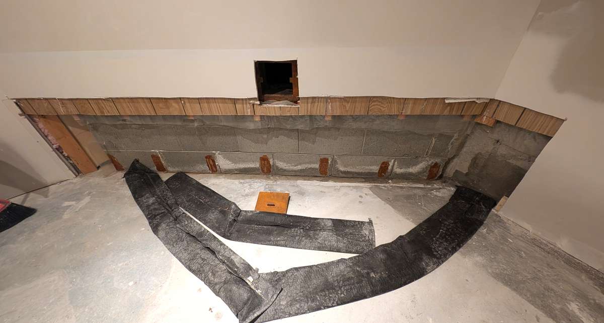This basement was poorly renovated with the drywall covering up all kinds of water and humidity issues as well as rotting lumber and mold.
