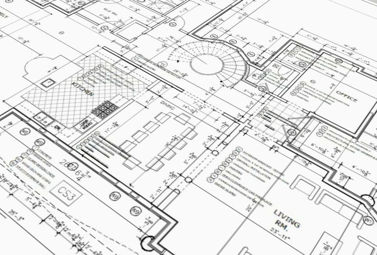 Technical home building plans for home construction