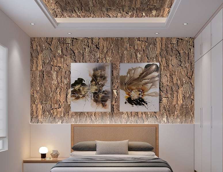 acoustic panel in a bedroom for reducing sound transmission