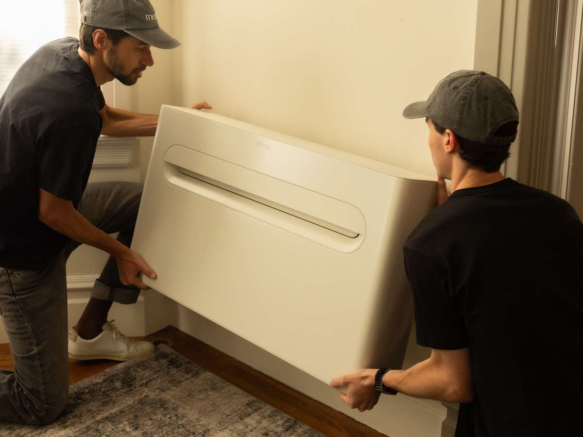 Merino Mono heat pump being installed 