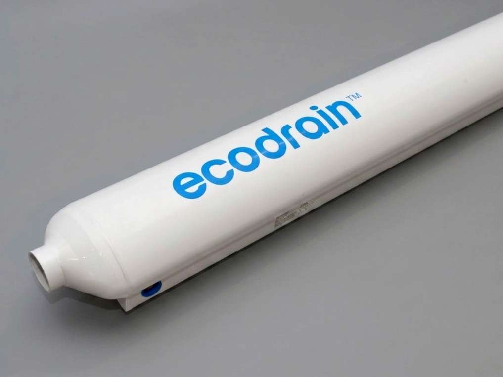 EcoDrain horizontal heat exchanger for slab on grade installation